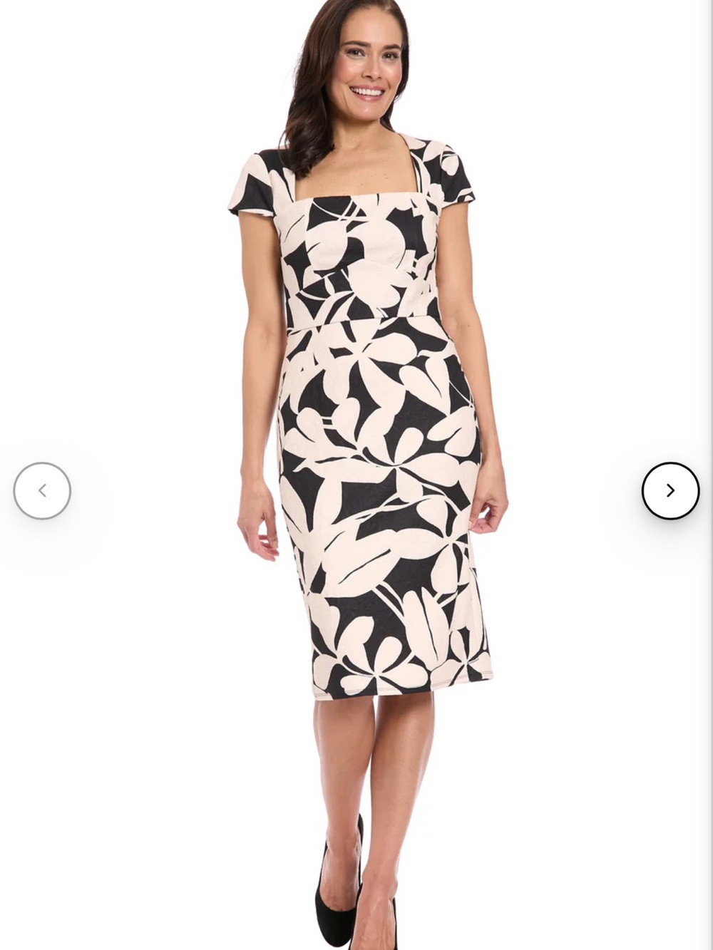 NWT London Times black and ivory sheath dress